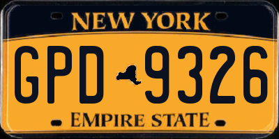 NY license plate GPD9326