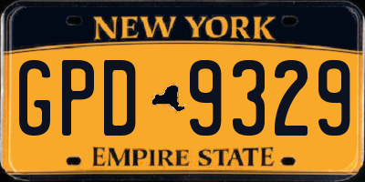 NY license plate GPD9329