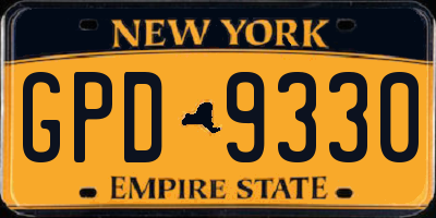 NY license plate GPD9330