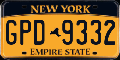 NY license plate GPD9332