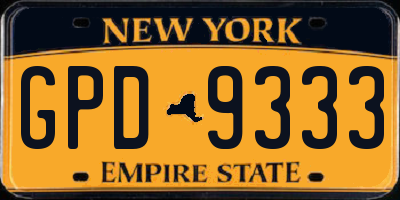 NY license plate GPD9333