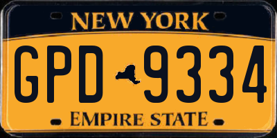 NY license plate GPD9334