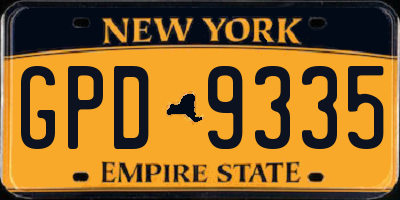 NY license plate GPD9335