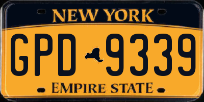 NY license plate GPD9339