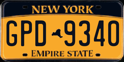 NY license plate GPD9340