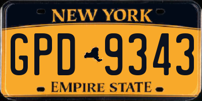 NY license plate GPD9343