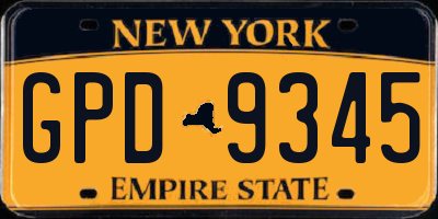 NY license plate GPD9345