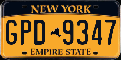 NY license plate GPD9347