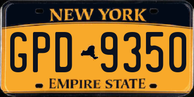 NY license plate GPD9350