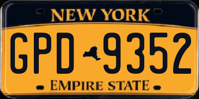 NY license plate GPD9352