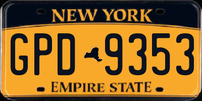 NY license plate GPD9353