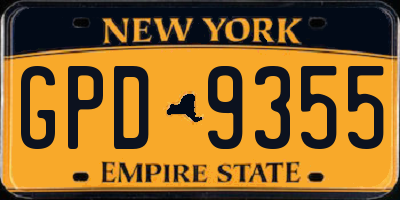 NY license plate GPD9355