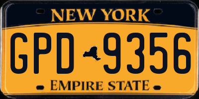 NY license plate GPD9356