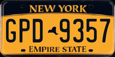 NY license plate GPD9357