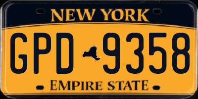NY license plate GPD9358