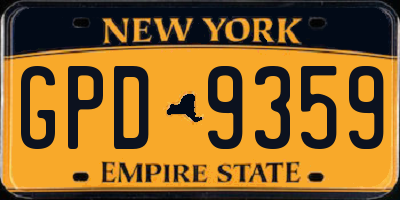 NY license plate GPD9359