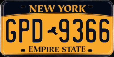 NY license plate GPD9366