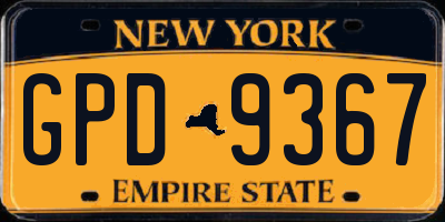 NY license plate GPD9367