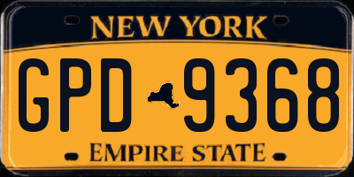 NY license plate GPD9368