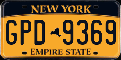 NY license plate GPD9369