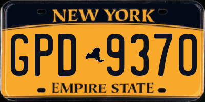 NY license plate GPD9370