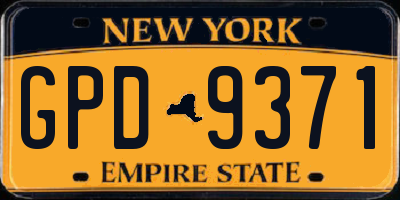 NY license plate GPD9371