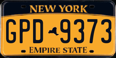 NY license plate GPD9373