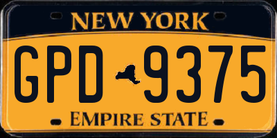 NY license plate GPD9375
