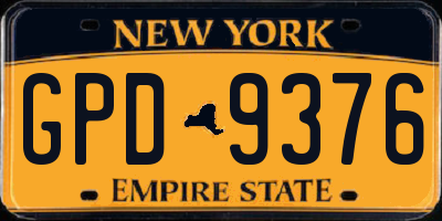 NY license plate GPD9376