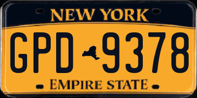 NY license plate GPD9378