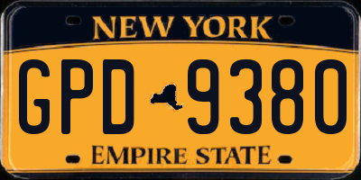 NY license plate GPD9380