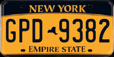 NY license plate GPD9382