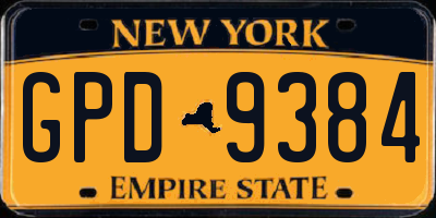 NY license plate GPD9384