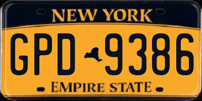NY license plate GPD9386