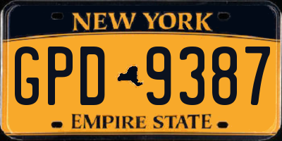 NY license plate GPD9387