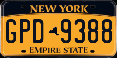 NY license plate GPD9388