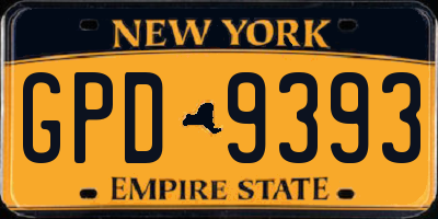 NY license plate GPD9393