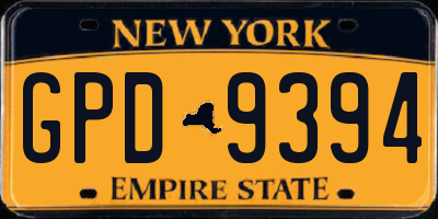 NY license plate GPD9394