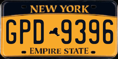 NY license plate GPD9396