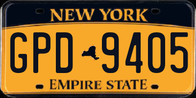 NY license plate GPD9405