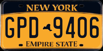 NY license plate GPD9406