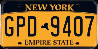 NY license plate GPD9407
