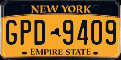 NY license plate GPD9409