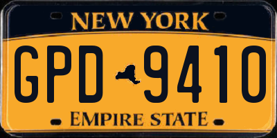 NY license plate GPD9410