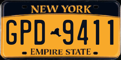 NY license plate GPD9411