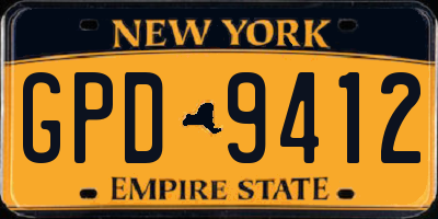 NY license plate GPD9412