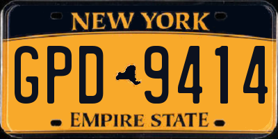 NY license plate GPD9414