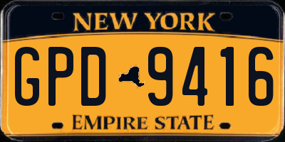 NY license plate GPD9416