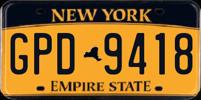 NY license plate GPD9418