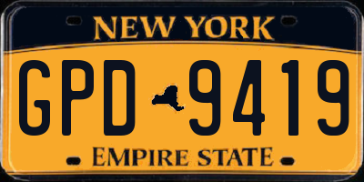 NY license plate GPD9419